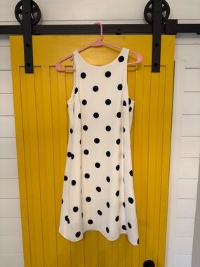 Lauren Ralph Lauren White Dress with Black Polka Dots